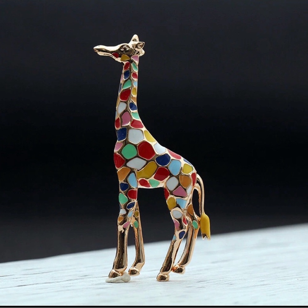 Colorful Giraffe Brooch